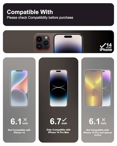 Image of Affix 2 Pack for iPhone 14 Pro Max Full Coverage Tempered Glass, Screen Protector Guard with Easy Fix Installation Tool, 9H Hardness Shatterproof, HD Clear Scratch Resistant