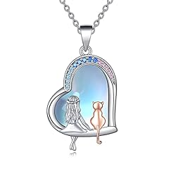 Cat necklace with moonstone