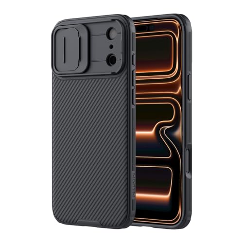 Image of Nillkin for iPhone 17 Pro Max Case with Slide Camera Cover, [Upgraded Camera Lens Protection] Slim Shockproof Protective Phone Case for iPhone 17 Pro Max 6.9 inch, Black | Full Camera Protection | Thin Slim Fit | Shockproof Protective | Matte Grip | Black
