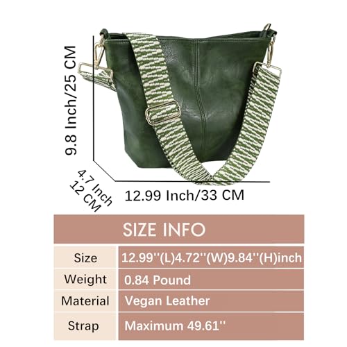 Image of Hobo Bags Vegan Leather Crossbody Bag Guitar Strap Shoulder Purses with Zipper Handbags for Women