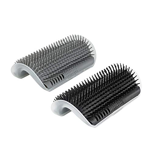 TCBOYING Cat Self Groomer, 2 Pack Cat Grooming Brush, Cat Face Scratcher, Wall Corner Groomers Soft Grooming Brush Cat Massage Combs for Short Long Fur Cats, Softer Massager Toy for Kitten Puppy