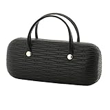 不二貿易 取っ手付き メガネケース 竹柄 ブラック 10459