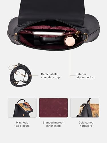 Image of ZOUK Women's Svara Sling Bag | Vegan Leather Bag | Crossbody + Top Handle with Adjustable Strap | Evening & Festive