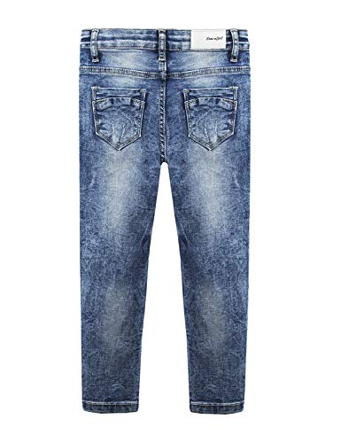 Calça jeans justa com strass para decoração de abelha 3D KIDSCOOL Space Girls, Azul, 9-10 anos
