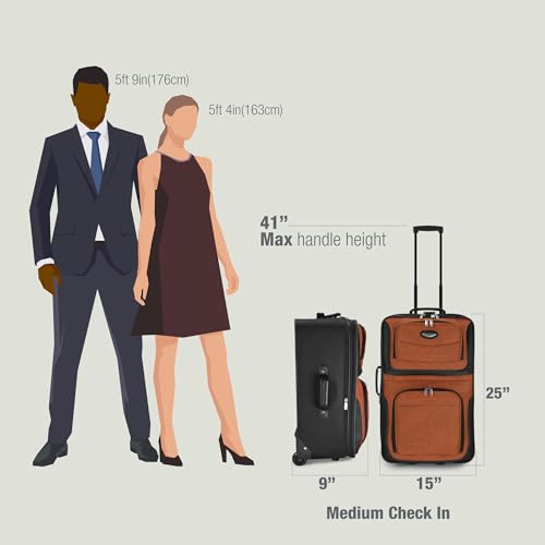 Image of Travel Select Amsterdam Softside Expandable Luggage with Rolling Wheels, Gray, 25-Inch Medium