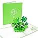 LuckeeCards® 3D-Glücksklee-Karte - Gute Besserung - Liebe Geburtstag - Klee Glückwunschkarten - Prüfung Geschenk - viel Glück - als Geburtstagskarte oder Gutschein