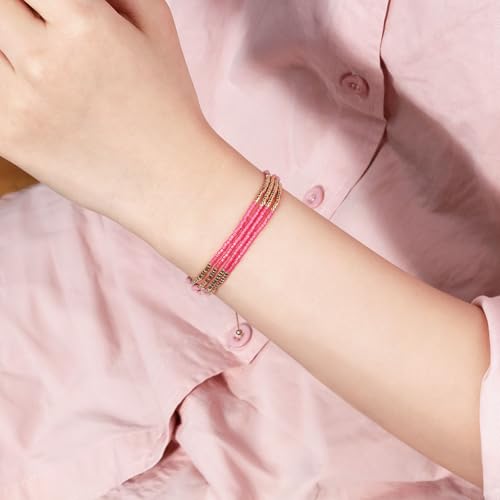 Image of KELITCH Layered Miyuki Beads Bracelets Adjustable Strand Bracelets Bangles Bohemian Style Summer