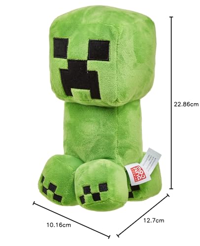 Mattel Minecraft peluche Creeper 20 cm, jouet à collectionner pour fans du jeu vidéo et enfants dès 3 ans, HBN40