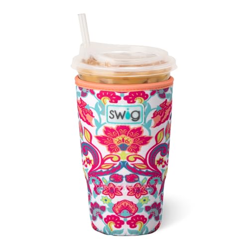 Swig Life Large Iced Cup Coolie, 30-32oz Iced Coffee Cup Insulator Sleeve with Handle, Neoprene...