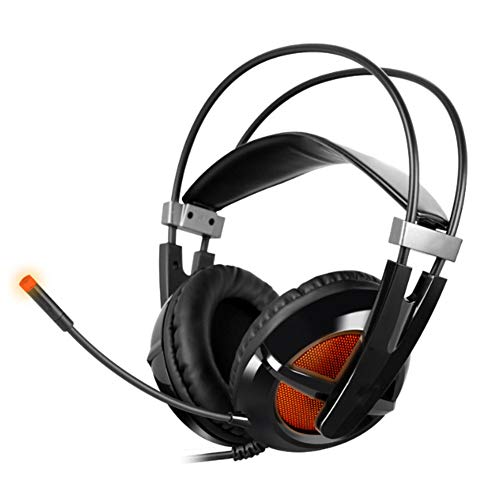 AERJMA Gaming Headset with Noise Reduction Microphone, Ps4 Headset, Gaming Headset Headset USB 7.1 Luminous Headset Black
