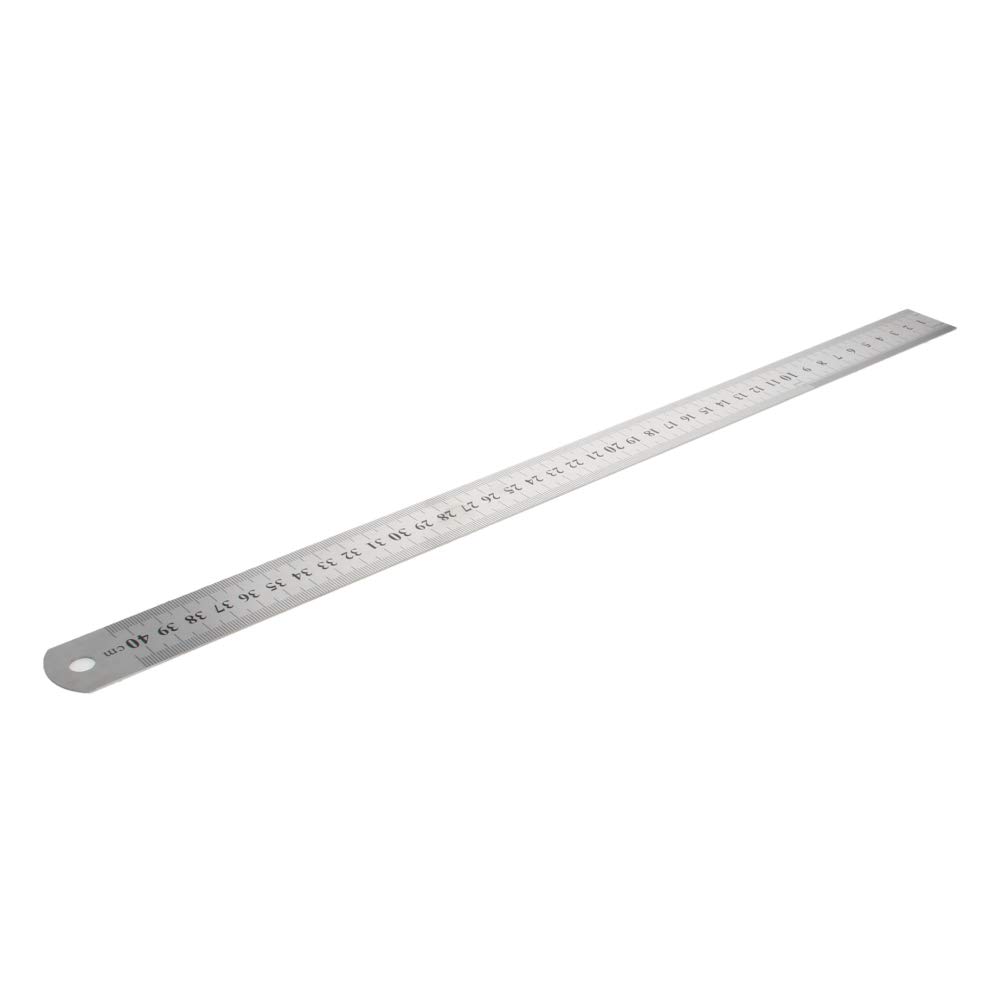 Utoolmart Clear Straight Ruler 1Mm Metric Stainless Steel Ruler 400Mm Measuring Tool With Hanging Hole 1Pcs