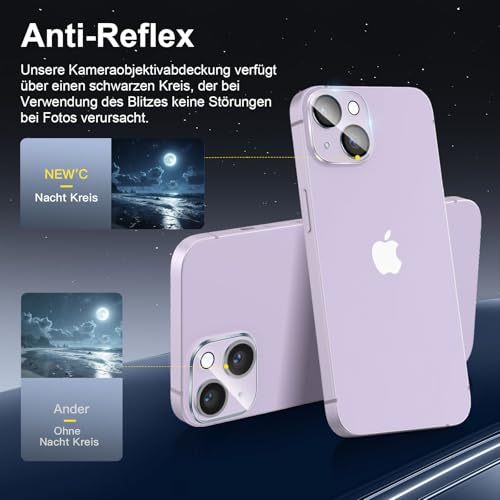 NEW'C für iPhone 14 für Panzerglas Sichtschutz + Kameraschutz – Ansicht 5