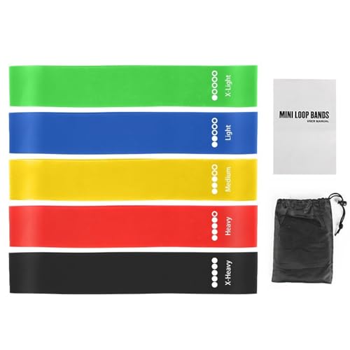 Falafoty Bandas Elásticas Fitness, Bandas Elasticas Musculacion Skin-Friendly con 5 Niveles de Resistencia, Bandas de Resistencia Ejercicio para Entrenamiento, Yoga, Pilates, Fisioterapia (Colorido)