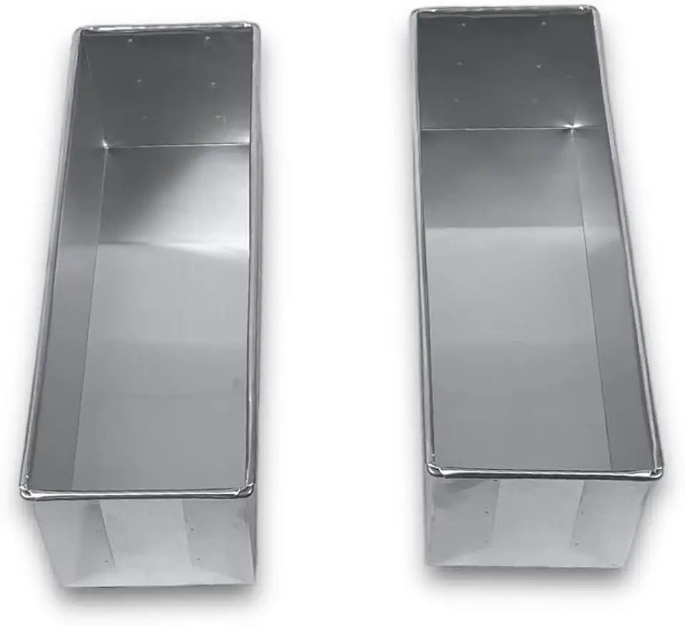 KIT 2 FORMAS RETANGULARES PARA PÃO BOLO 30X10X10 ALUMÍNIO