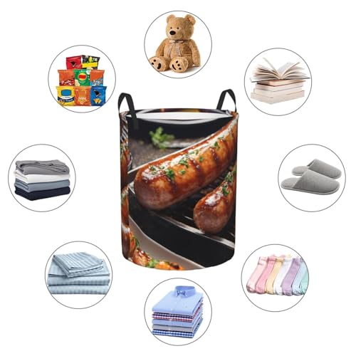Panier à linge rond Fast Food grand format avec poignées intégrées - 6
