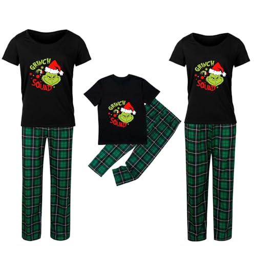 TBD DECOR Christmas Pajamas for Family Matching Sets Holiday PJS Sets with T-Shirt and Pants Xmas Jammies for Couples2