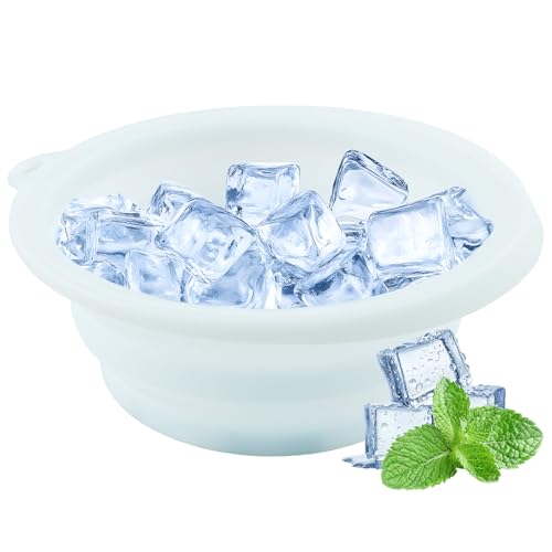 1pcs Face Bowl for Ice with Built-In Icetray, Collapsible Silicone Facial Ice Bath Bowl for Cold Plunge Therapy, Skin Tightening & Anti-Puffiness, Portable Spa Tool for Home & Travel(blue)
