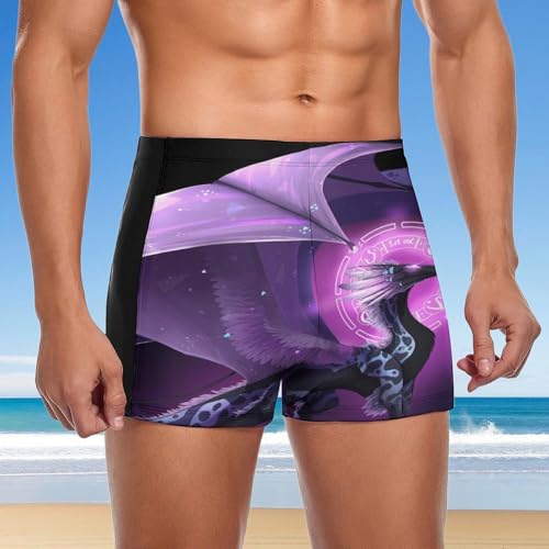 Slip de bain violet dragon pour homme style boxer confortable