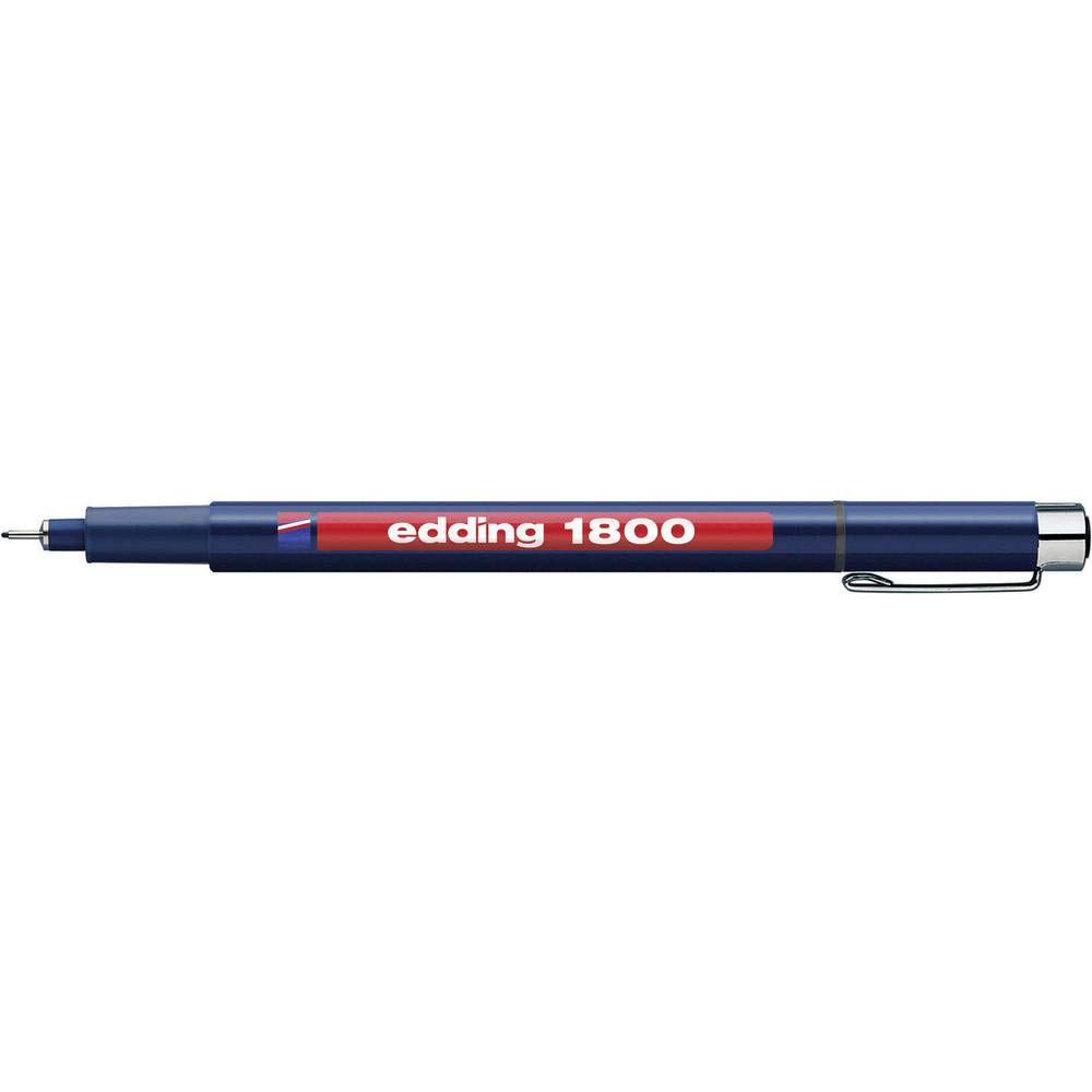 edding 1800 Profipen - Black - 1 Pen - Line Width 0.25 Mm - Fineliner Pen For Precise Writing, Sketching And Technical Drawing - Fine, Metal-Encased Nib - Suitable For Use With Rulers And Stencils
