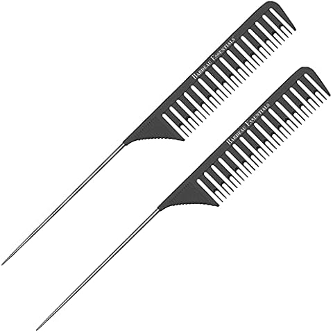 Sectioning Comb - Ideal for Foiling, Balayage, Weaving, Braiding, Highlighting, Babylights, Micro Braiding, Teasing, Back Combing, Dyeing and Coloring Hair - Professional Grade Tail Combs for Salon or Cover
