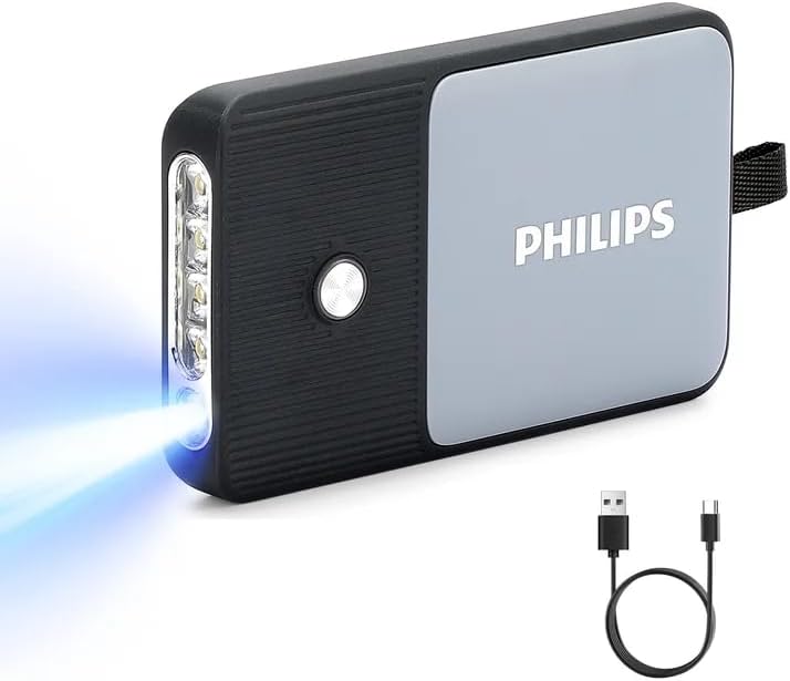 PHILIPS SFL3403 - Luz de mano brillante de 350 lúmenes con 5 modos, linternas LED recargables portátiles, mini linterna EDC alimentada por USB con