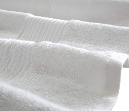 Image of Luxury Oversized Bath Towels | 650 GSM, 34 inch x 56 inch | Hotel Quality, Soft & Highly Absorbent | Quick Dry, Thick, Combed Cotton Bathroom Towels | White - 4 Pack