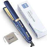 Hair Straightener 1 Inch, Ceramic Flat Iron for Hair, Hair Straightener and Curler 2 in 1 LCD Display, Blue
