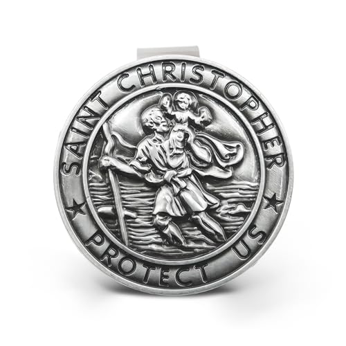St Christopher Medal for Car, Saint Christopher Medal for Car Visor Clip