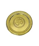 Brass thali Pooja Brass bhog thali Plate Embossed Om Puja Aarti thali Navaratri thali Gifts Karwa Chauth thali (8 Inches)