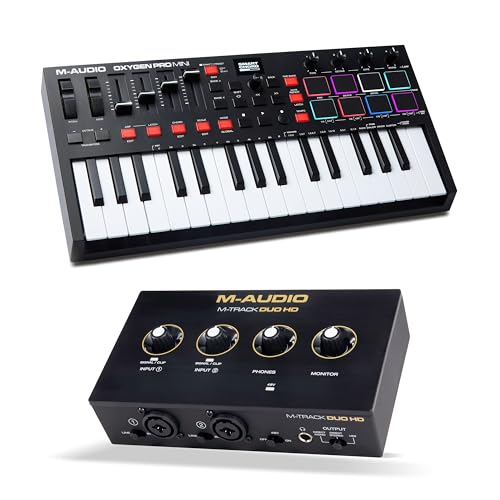 M-AUDIO Oxygen Pro Mini MIDI Controller Bundle M-Track Duo