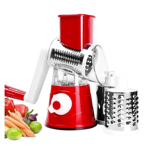 Rallador manual rotatorio multifuncional rojo miniatura 1