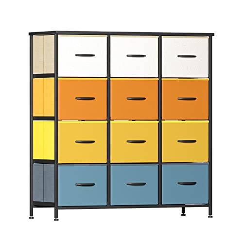LLappuil 12 Drawer Dresser for Bedroom, Fabric Dressers Chests of