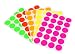 ChromaLabel 3/4 inch Color-Code Dot Labels on Sheets | 5 Assorted Colors | 1,200/Variety Pack (Fluorescent)