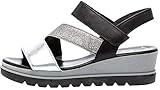 Gabor Jollys Damen Sandalen, Keilsandalen, Farbe: Silber (silber/stone/schw.), Damen-Schuhe
