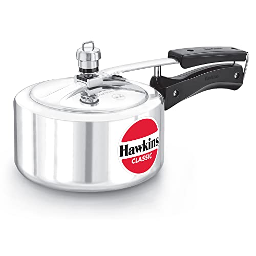 Hawkins 2 Litre Classic Pressure Cooker, Best Inner Lid Cooker, Small Cooker, Silver (CL20) by HAWKINS - Used condition - US$33.14