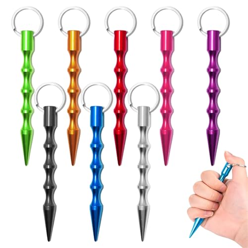 SHENSAIGO Kubotan Selbstverteidigung Schlüsselanhänger, 8 Stück Selbstverteidigung Waffen Legal für Frauen, Druckverstärker Schlüsselanhänger, Self Defense Weapons für als Notfallhammer Glasbrecher