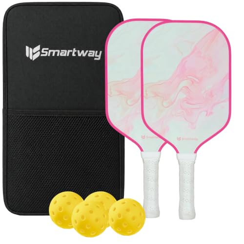 Smartway Pickleball Paddles Set, USAPA Approved, 2 Fiberglass Paddles