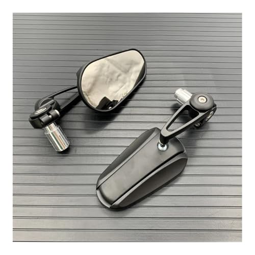 Espejos retrovisores de CNC negro carbono con vidrio transparente para manillar de scooter retro 5