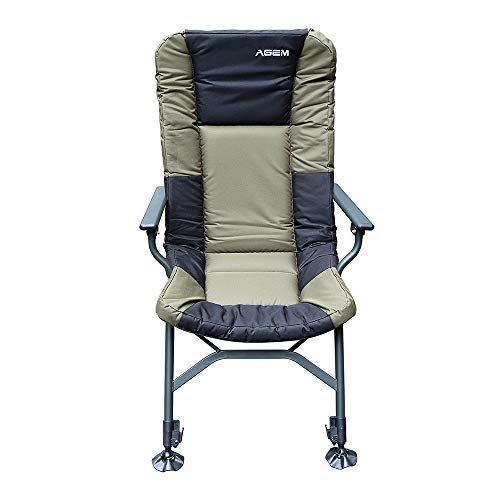 AGEM Karpfenstuhl Carp Angelstuhl Faltbar mit Armlehne Camping Stuhl