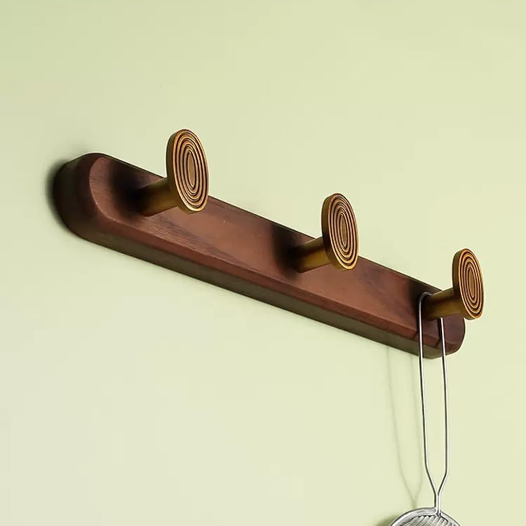 Huthaken aus Holz im chinesischen Stil für Wand, Tür, Veranda, Wohnzimmer, Reihenaufhänger, Garderobe, Wandhalterung mit 5 Haken