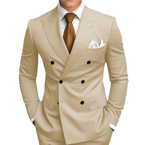 Men's Slim Fit 2 Piece Suit Double Breasted Suit for Man Formal Wedding Groosmen Suits Prom Tuxedo Suit