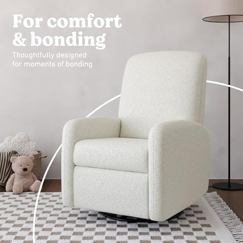 Image of Graco Bellwood Power Recliner Swivel Glider (Ivory Boucle) - Electronic Power Recliner for Nursery, Includes Dual-USB Charging Port for USB-A & USB-C, Glider Rocking Chair with Full Recline