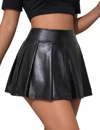 Avidlove Faux Leather Mini Skirts for Women Casual Skirt Clubwear