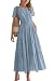VEVESMUNDO Sommerkleid Damen Lang Baumwolle Kurzarm Marineblau S