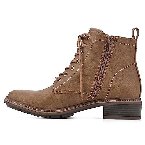 CLIFFS BY WHITE MOUNTAIN Women's Shoes Eligible Stacked Heel Lace-Up Ankle Bootie4