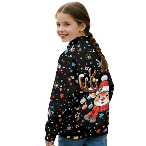 Girl Sweatshirt Cartoon Lightweight Hooded Neck Pullover Sweatshirt for Kids Boys Girls Activewear3