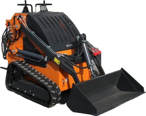Wolfequip 23hp Mini Skid Steer Loader Track Stand-on with 46 Bucket 22-25hp RATO Engine Hydraulic drive Air Cooler for Farm Gardin Construction Digging Bull-dozing Drilling Augering US Stock