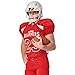 Champro Standard Huddle Stretch Polyester Dazzle Adult Football Game Jersey, Scarlet, Black, Large