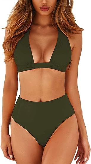 FM FASHION Women's Spandex Bikini Set Solid Color's-image-3