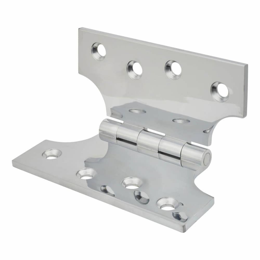 Solid Brass Parliament Hinge in Polished Chrome Finish, Enables The Door to Project Over architraves, dado Rail - Image 2